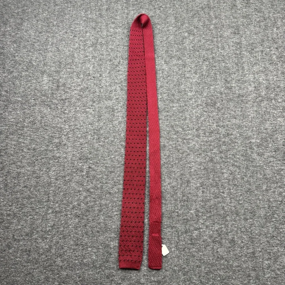 Tie Necktie Knit Square End Cotton Red Blue Dot Sock Tie 2